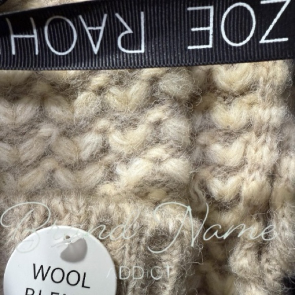 Rachel Zoe Ivory Taupe Beanie & Scarf Set - Picture 3 of 3